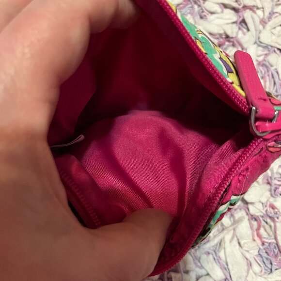 Vera Bradley Bag Wallet Cosmetic Case With Mirror Attached Pink Pattern Like New - Picture 6 of 10